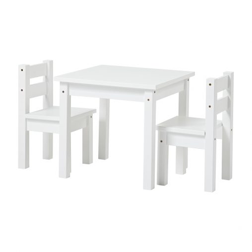 Hoppekids Mads lasten pöytä ja tuolit, valkoinen