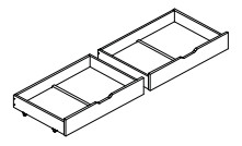 Hoppekids ECO Comfort sängynaluslaatikko 2kpl pyörillä (153x19x60 cm)