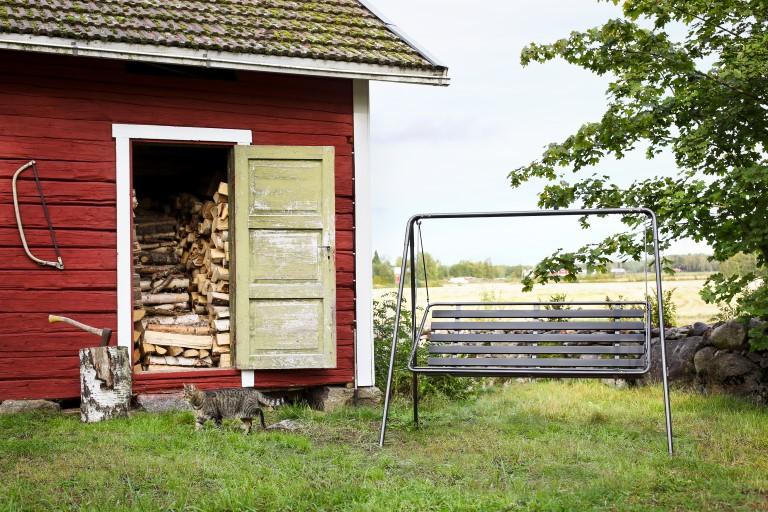 Retro pihakeinu mustanharmaa miljöökuva
