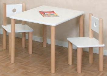 Muunnos suorakulmainen pöytä ja kaksi matalaa tuoli, valkoinen