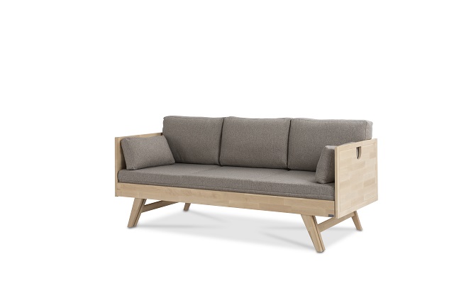 Notte vuodesohva, koivu lakattu ja taittopatjasarja beige