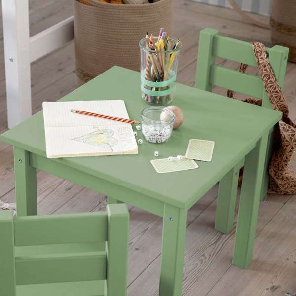 Hoppekids Mads lasten pöytä ja tuolit, Pale Green