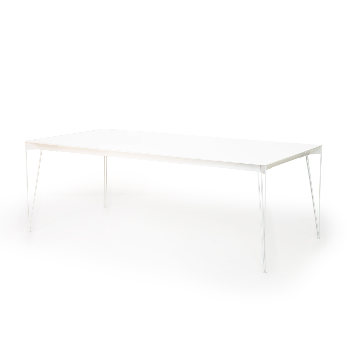 Muurame Viiva ruokapöytä 208x104 cm, valkoinen/valkoiset jalat