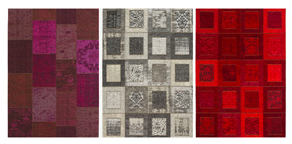 Patchwork matot: Artes, Tigua silver/grey, Tigua red.