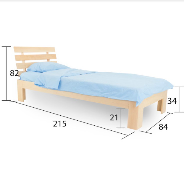 Ada Plus sänky 80x200 mittakuva
