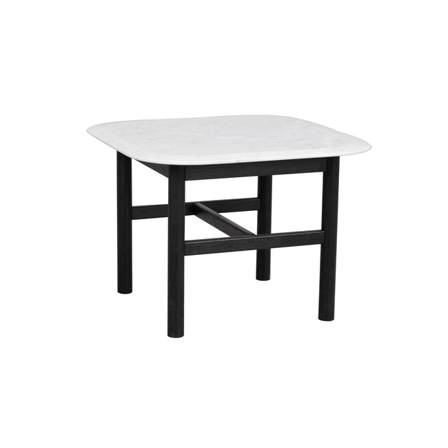 Hammond sohvapöytä 62x62 marmorikannella, musta/valkoinen