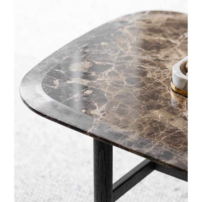 Hammond sohvapöytä 62x62 marmorikannella, musta/ruskea
