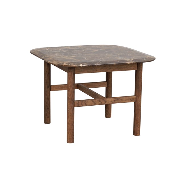 Hammond sohvapöytä 62x62 marmorikannella, ruskea