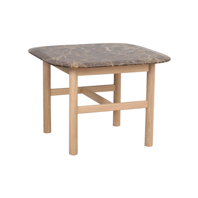 Hammond sohvapöytä 62x62 marmorikannella, valkopesty/ruskea