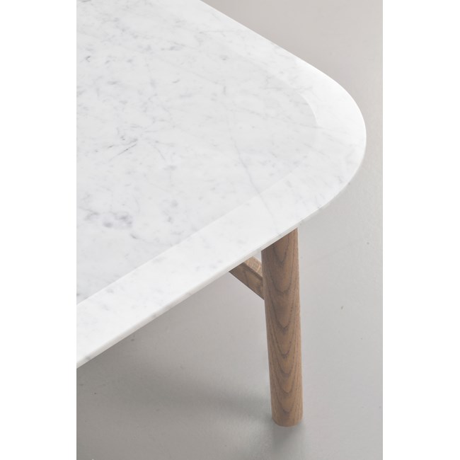 Hammond sohvapöytä 62x62 marmorikannella, valkopesty/valkoinen