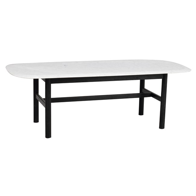 Hammond sohvapöytä 135x62 marmorikannella, musta/valkoinen