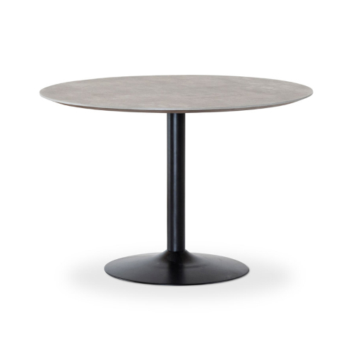Miles pyöreä pöytä 110, betonilaminaatti/musta