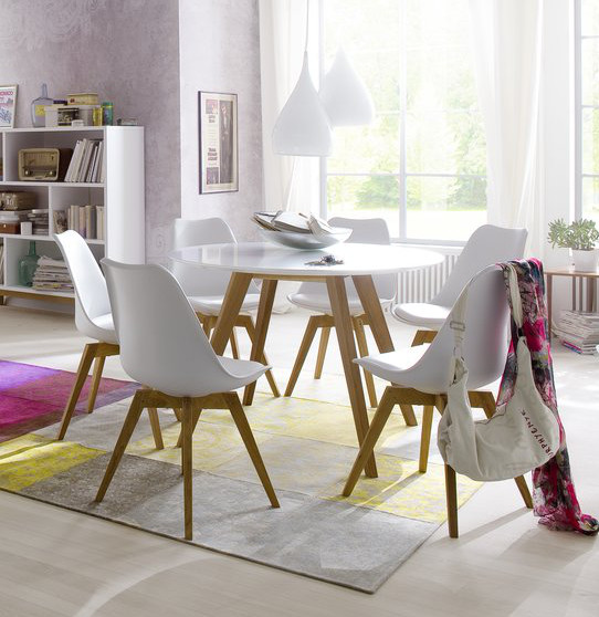Bess pyöreä pöytä 110 miljöökuva, White/Oak