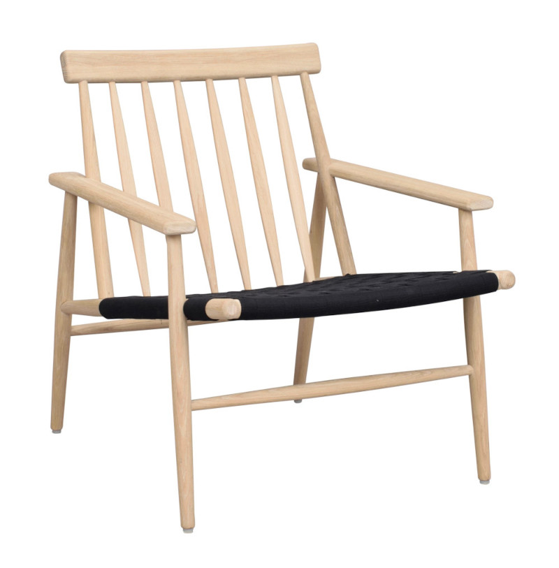 Rowico Canwood loungetuoli, valkopesty/musta