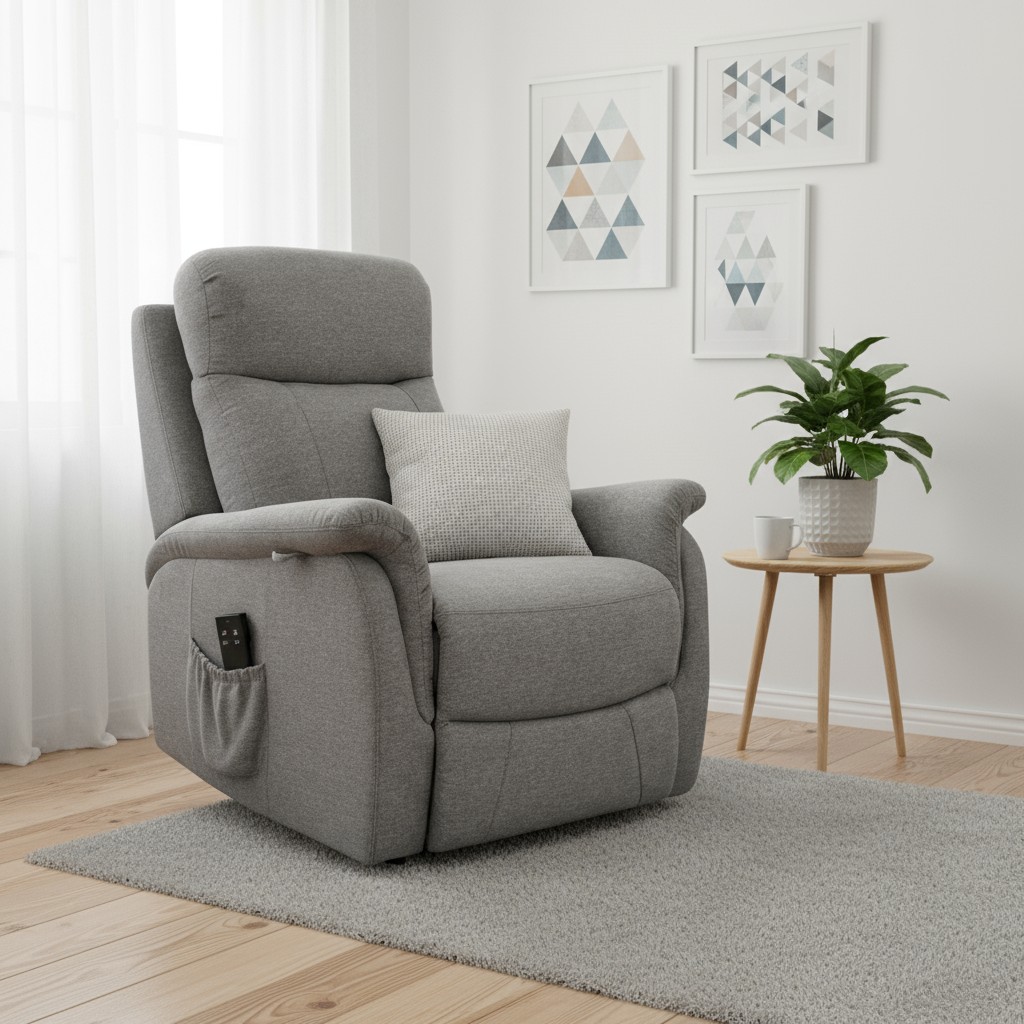 Rubin nostoavusteinen recliner miljöökuva, harmaa