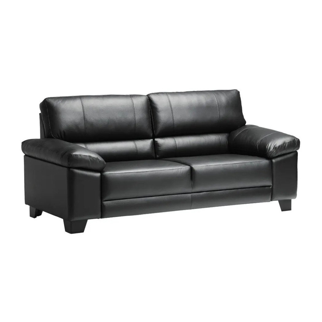 Noronen Pinja sohva nahka, 3-istuttava, musta
