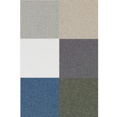 Verhoiluvärit vasem. ylh. lähtien: Stone, Sand, Ivory, Graphite, Dark Blue ja Green.
