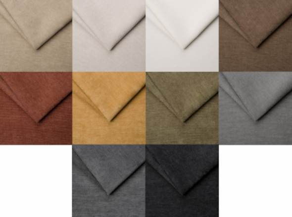  Astra värimallit vasemmalta ylh. lähtien: 3 Beige, 5 Sesame, 8 Cream, 9 Tobacco, 11 Deep Terra, 13 Dijon, 14 Boa, 24 Ash, 25 Anthracite, 26 Black