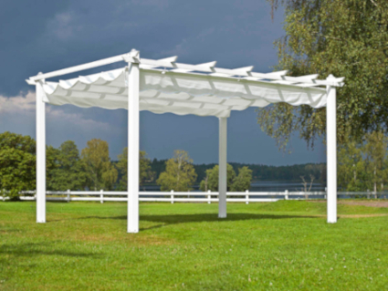 Skanör pergola miljöökuva, valkoinen