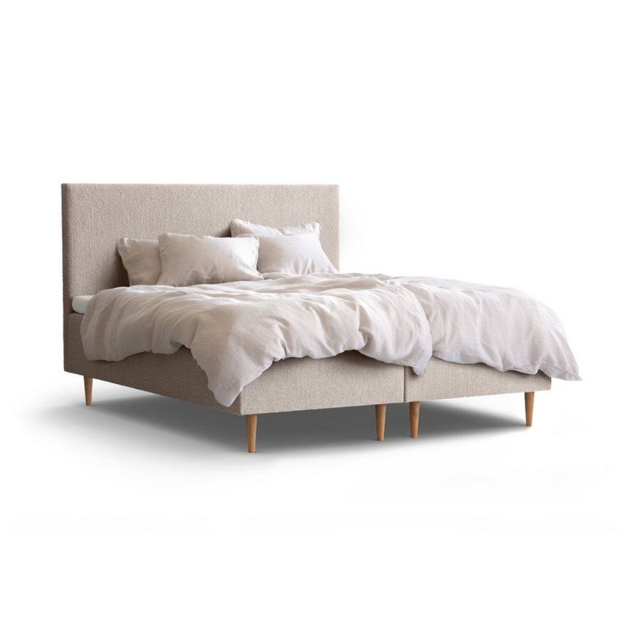 TEMPUR® Break Box sänkykokonaisuus, beige ja Classic sängynpäädyllä