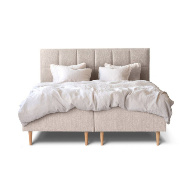 TEMPUR® Break Box sänkykokonaisuus, beige ja Square sängynpäädyllä