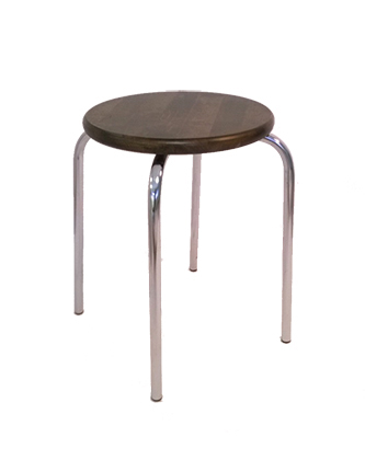 CLASSIC -45 jakkara kromattu runko, istuin pähkinäpetsattu koivu