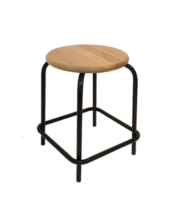 CLASSIC -45 jakkara jalkalenkillä maalattu runko, musta/koivu