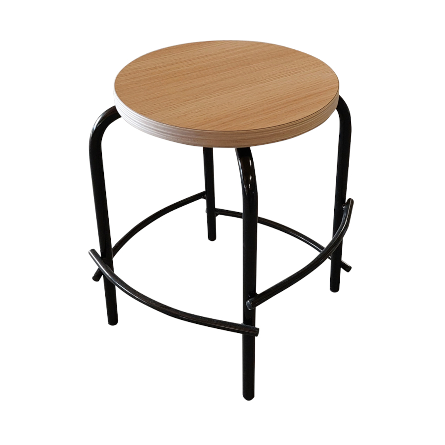 AIKA –45 jakkara, musta/tammikuosi laminaattipintainen vaneri