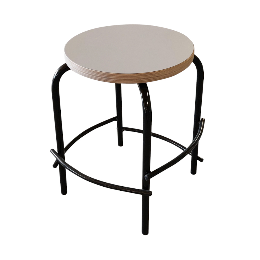 AIKA –45 jakkara, musta/valkoinen laminaattipintainen vaneri