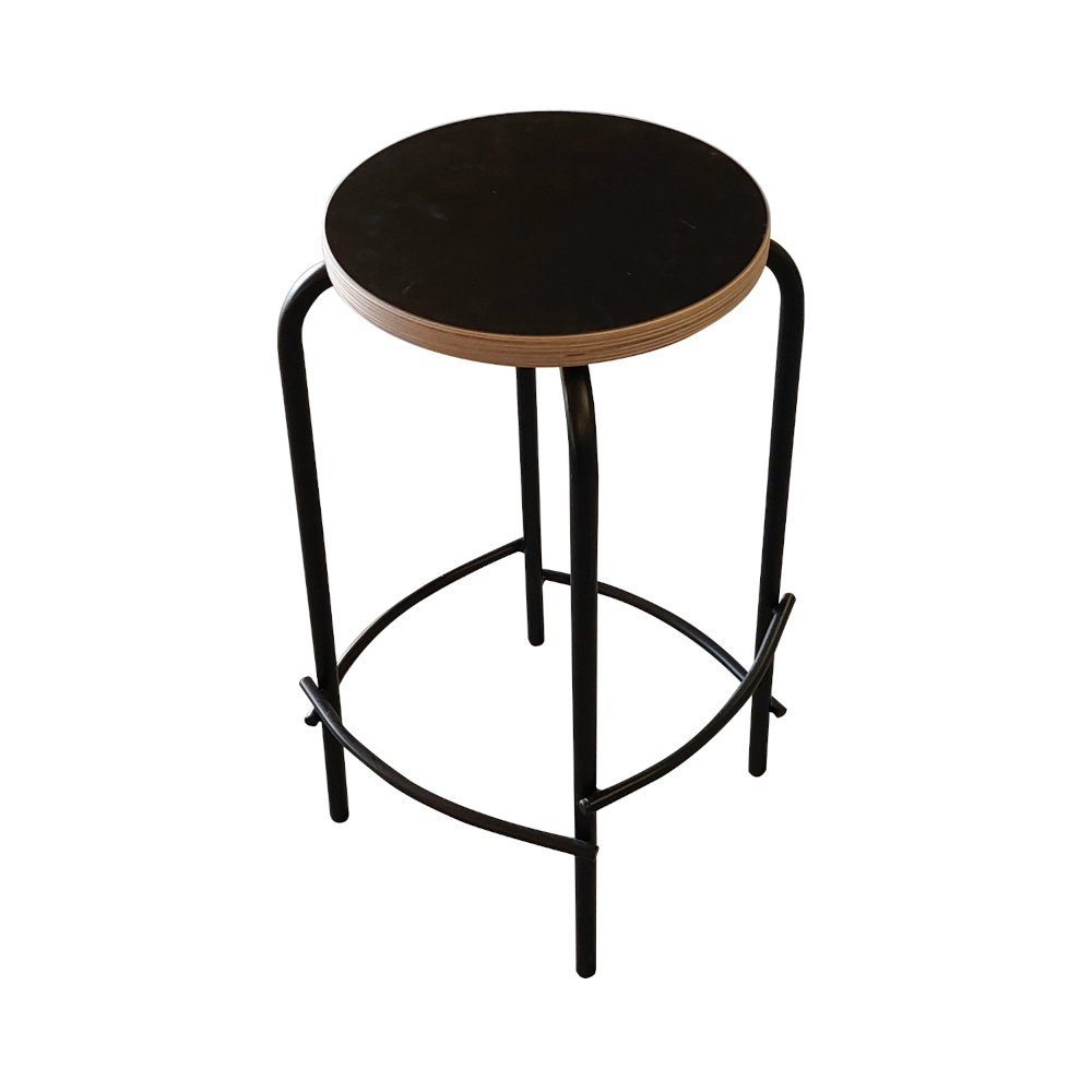 AIKA –65 baarijakkara, musta/musta laminaattipintainen vaneri