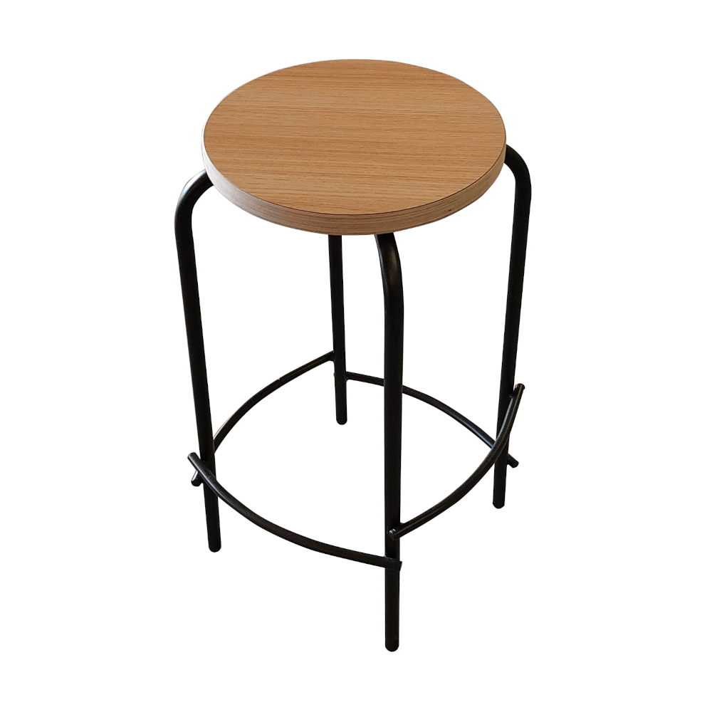 AIKA –65 baarijakkara, musta/tammikuosi laminaattipintainen vaneri