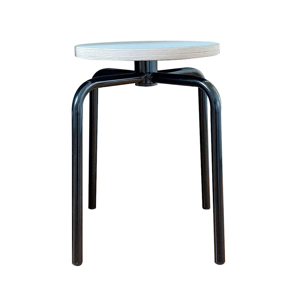 Riippuva -45 jakkara, musta/valkoinen laminaattipintainen vaneri