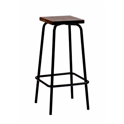 CLASSIC -65 baarijakkara maalattu runko (neliö istuin, A-jalka), pähkinäpetsattu koivu/musta