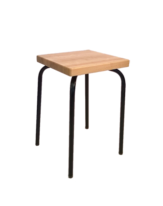 CLASSIC -45 jakkara maalattu runko (neliö istuin), koivu/musta