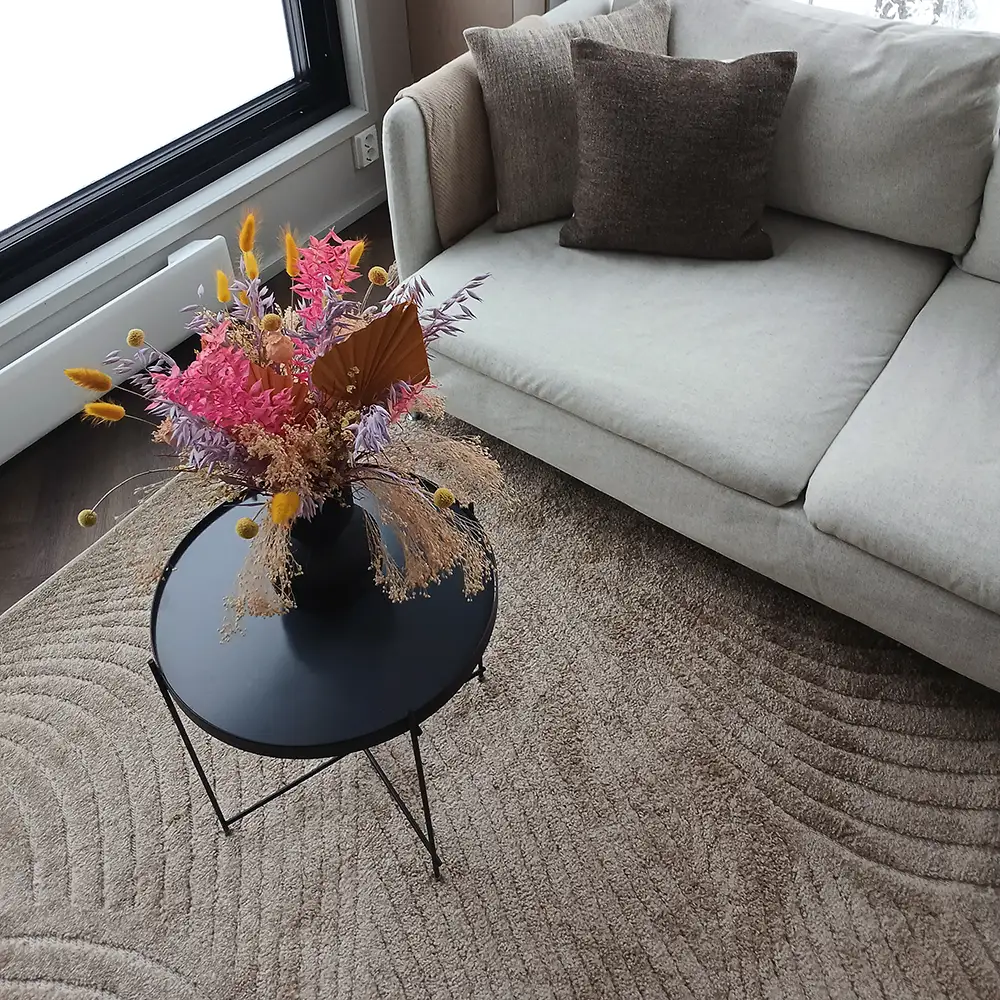 Onda nukkamatto miljöökuva, beige