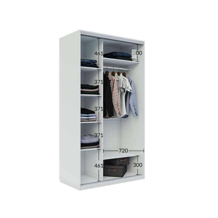 Otso liukuovikaappi mittakuva