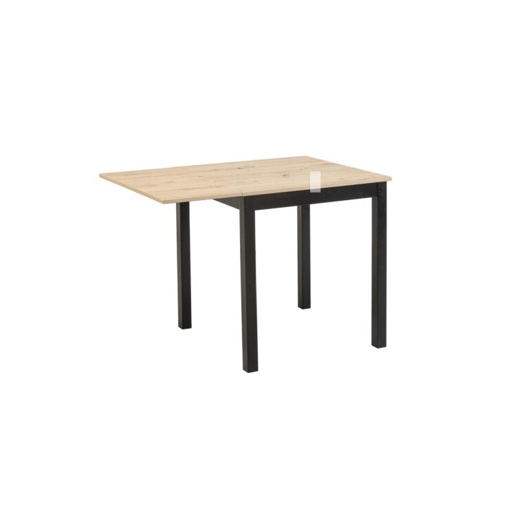 Huurre klaffipöytä 68x68+32, musta/tammi