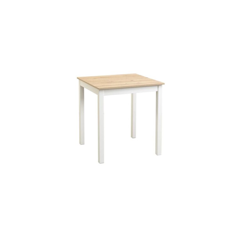 Huurre ruokapöytä 68x68, valkoinen/tammi