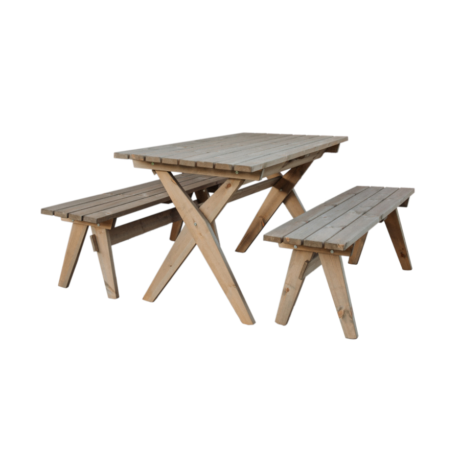 EcoFurn Granny pöytäryhmä, harmaa öljytty mänty