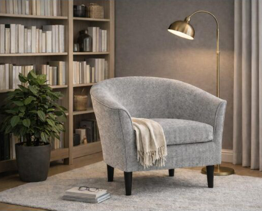 Otava nojatuoli Aragon miljookuva, harmaa