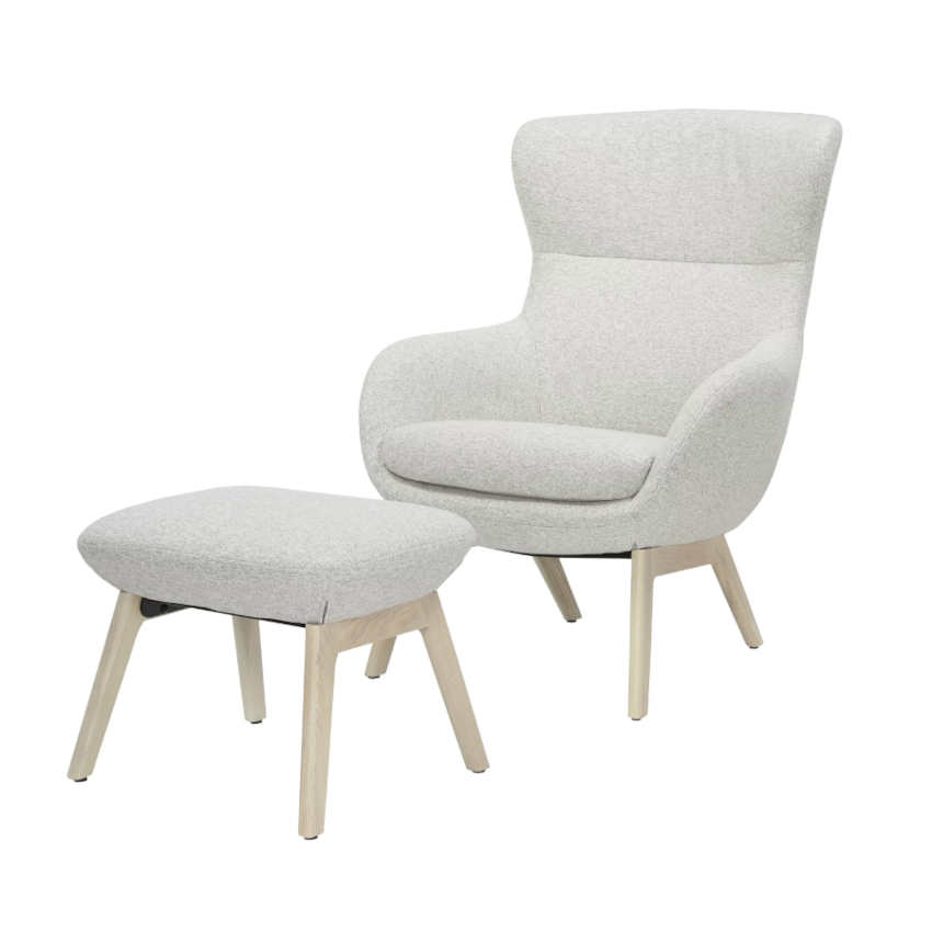 Arvo lepotuoli rahilla, vaalea beige