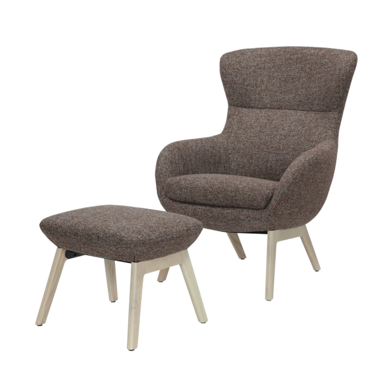 Arvo lepotuoli rahilla, ruskea