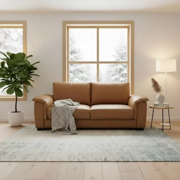 Halla sohva nahka miljöökuva