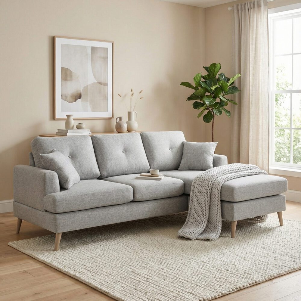 Celia divaanisohva Rocco miljöökuva, vaaleanharmaa