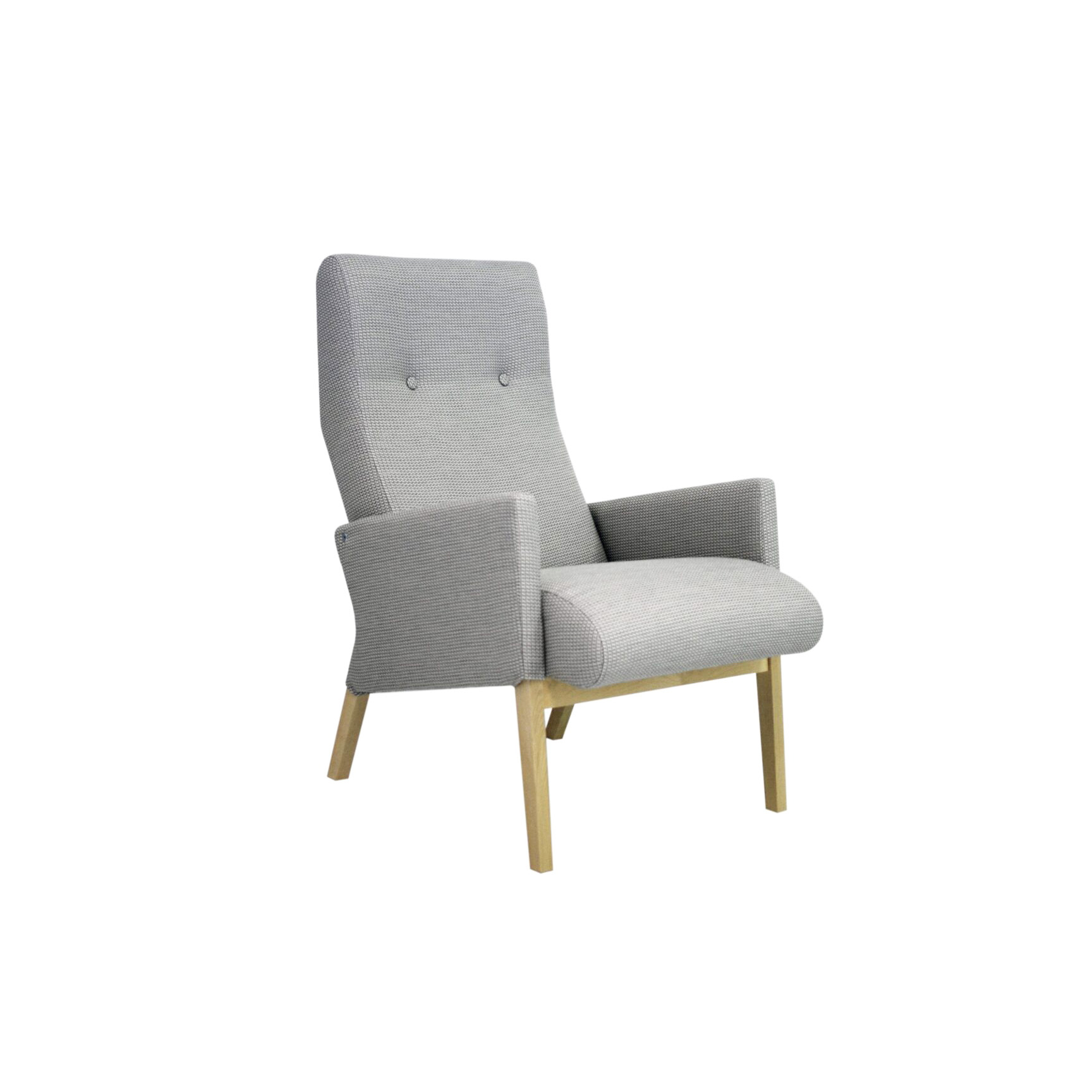 Winter Trend nojatuoli Hygge 91 grey ja mustat tammijalat