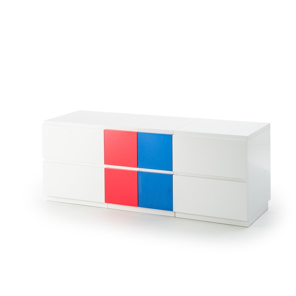 Muurame Moduli senkki/laatikosto, valkoinen/punainen/sininen