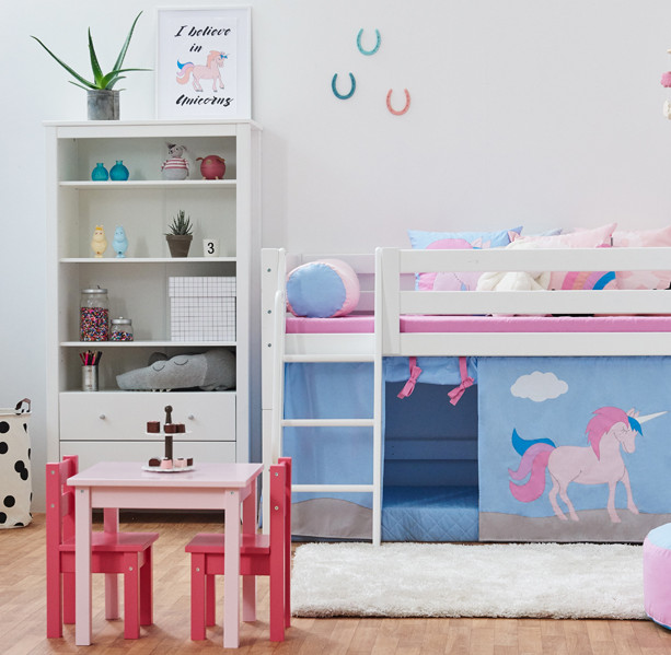 Hoppekids ECO Dream puolikorkea parvi 70x160 Unicorn teemalla