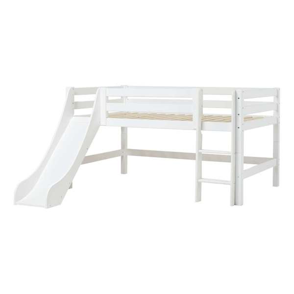 Hoppekids ECO Luxury puolikorkea parvi 120x200 liukumäellä, pystytikkaat