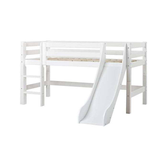 Hoppekids ECO Luxury puolikorkea parvi 90x200 liukumäellä, pystytikkaat