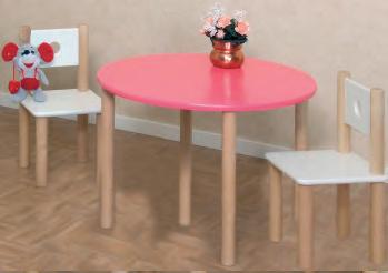 Muunnos pyöreä pöytä ja kaksi matalaa tuoli, valkoinen ja pinkki